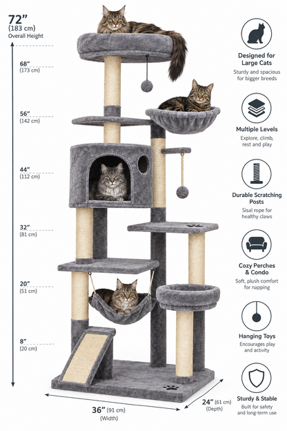 Cat Tree for Large Cats Cat Tower for Indoor